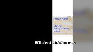 Efficient Stainless Steel Set Screws Notch Chip Flute